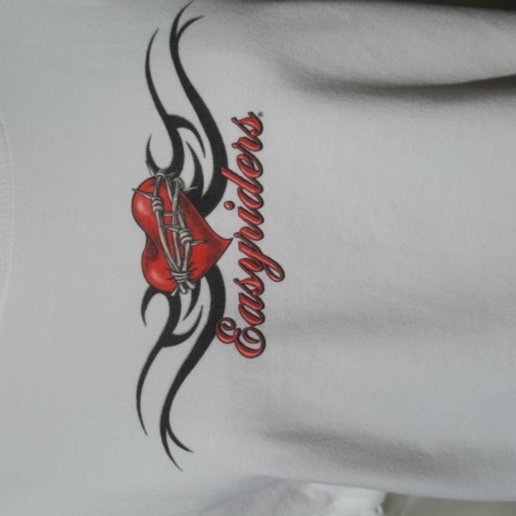 EASYRIDERS ♡ LAT White SOFT Crew Neck Long Sleeve ♥️ Barbed Wire Sweatshirt L - Picture 3 of 16